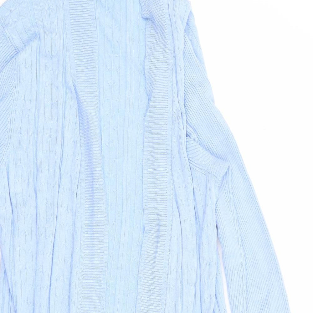 Bonmarche' Womens Blue V-Neck Viscose Cardigan Jumper Size M