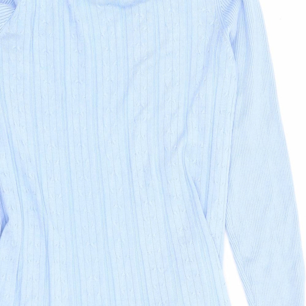 Bonmarche' Womens Blue V-Neck Viscose Cardigan Jumper Size M