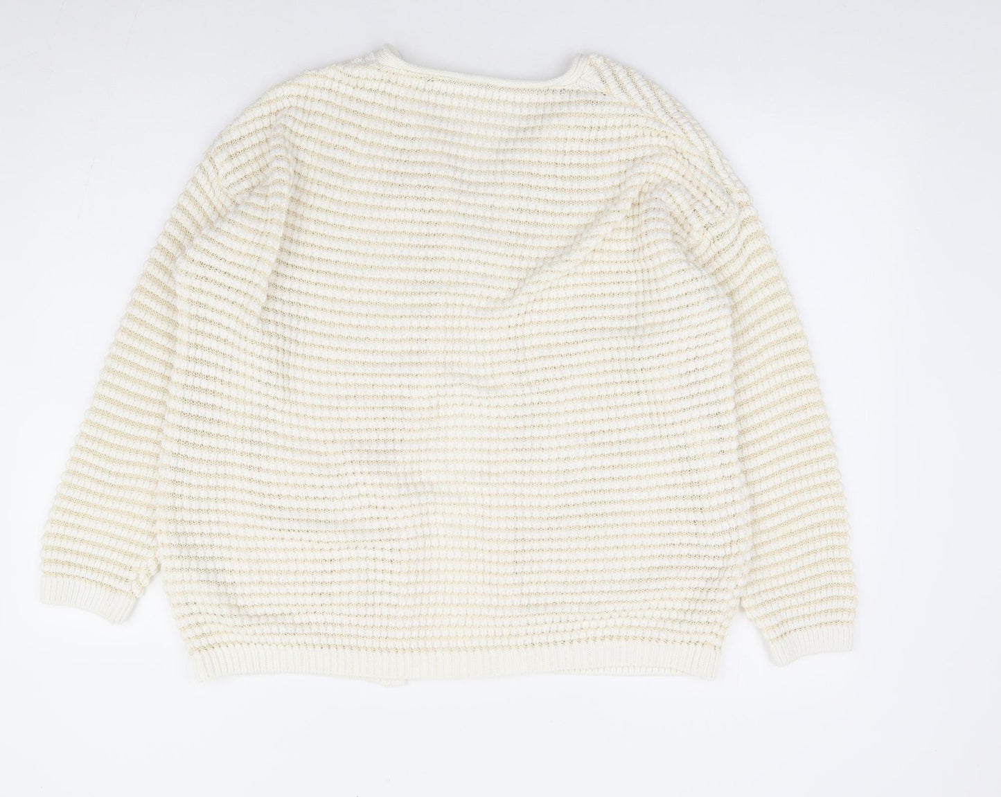 Topshop Womens Ivory V-Neck Cotton Cardigan Jumper Size 10