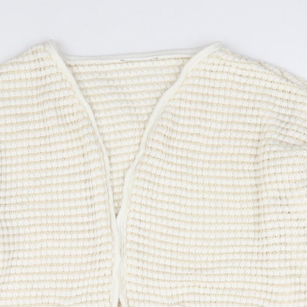 Topshop Womens Ivory V-Neck Cotton Cardigan Jumper Size 10