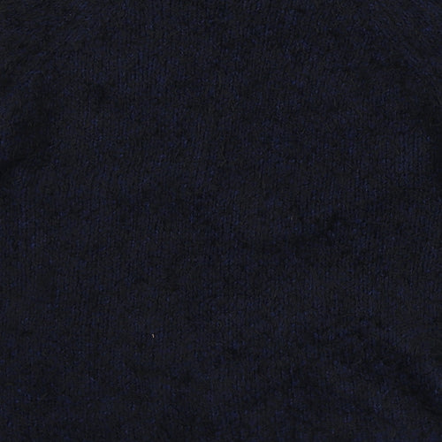George Womens Blue V-Neck Geometric Polyester Cardigan Jumper Size 12