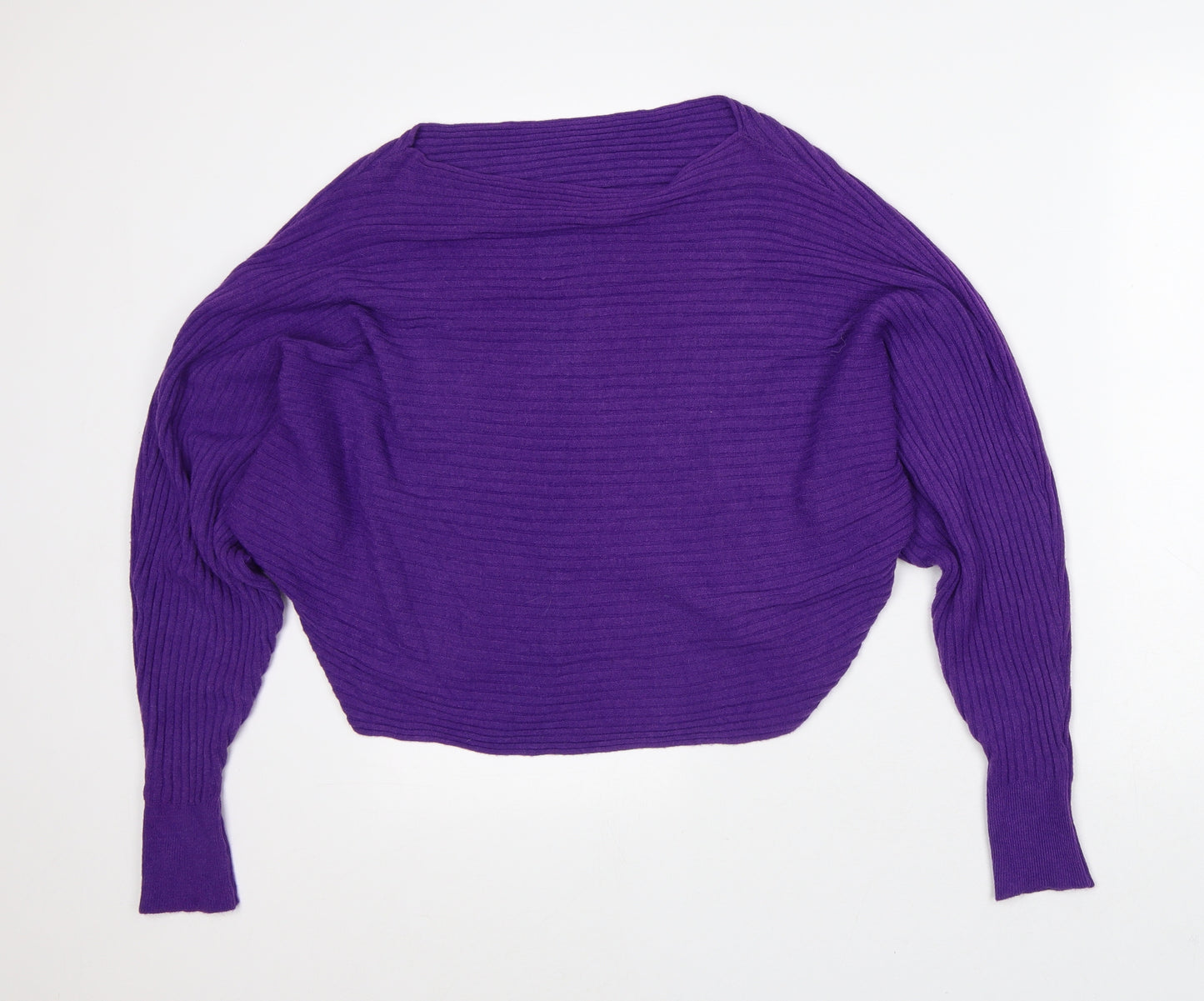 Art.57 Womens Purple Round Neck Viscose Pullover Jumper Size M