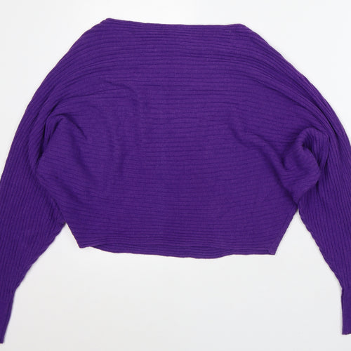 Art.57 Womens Purple Round Neck Viscose Pullover Jumper Size M
