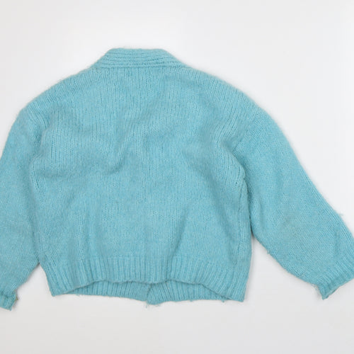 By Clara Womens Blue V-Neck Polyamide Cardigan Jumper Size S