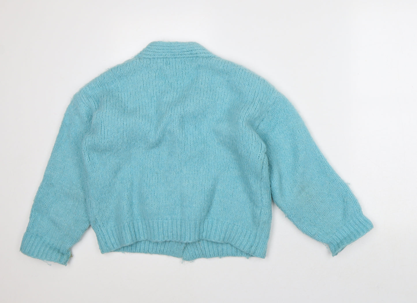 By Clara Womens Blue V-Neck Polyamide Cardigan Jumper Size S