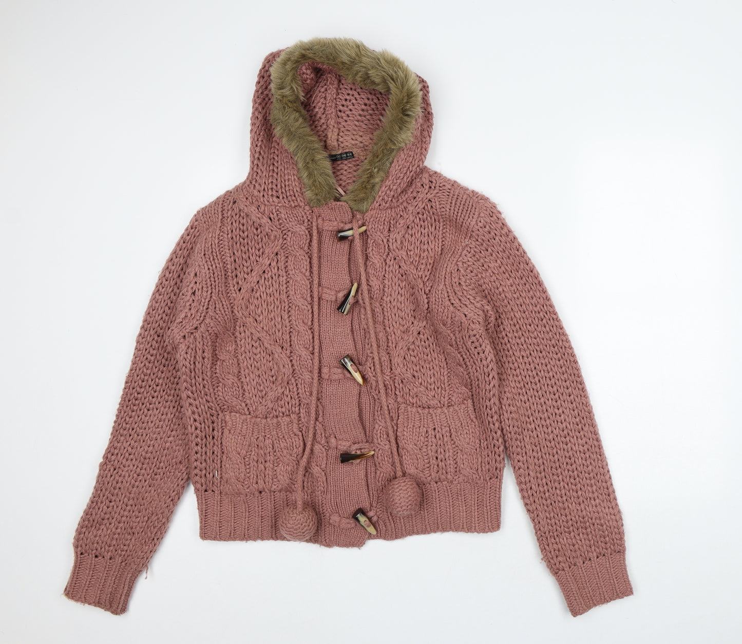 Atmosphere Womens Pink Crew Neck Polyester Cardigan Jumper Size 18