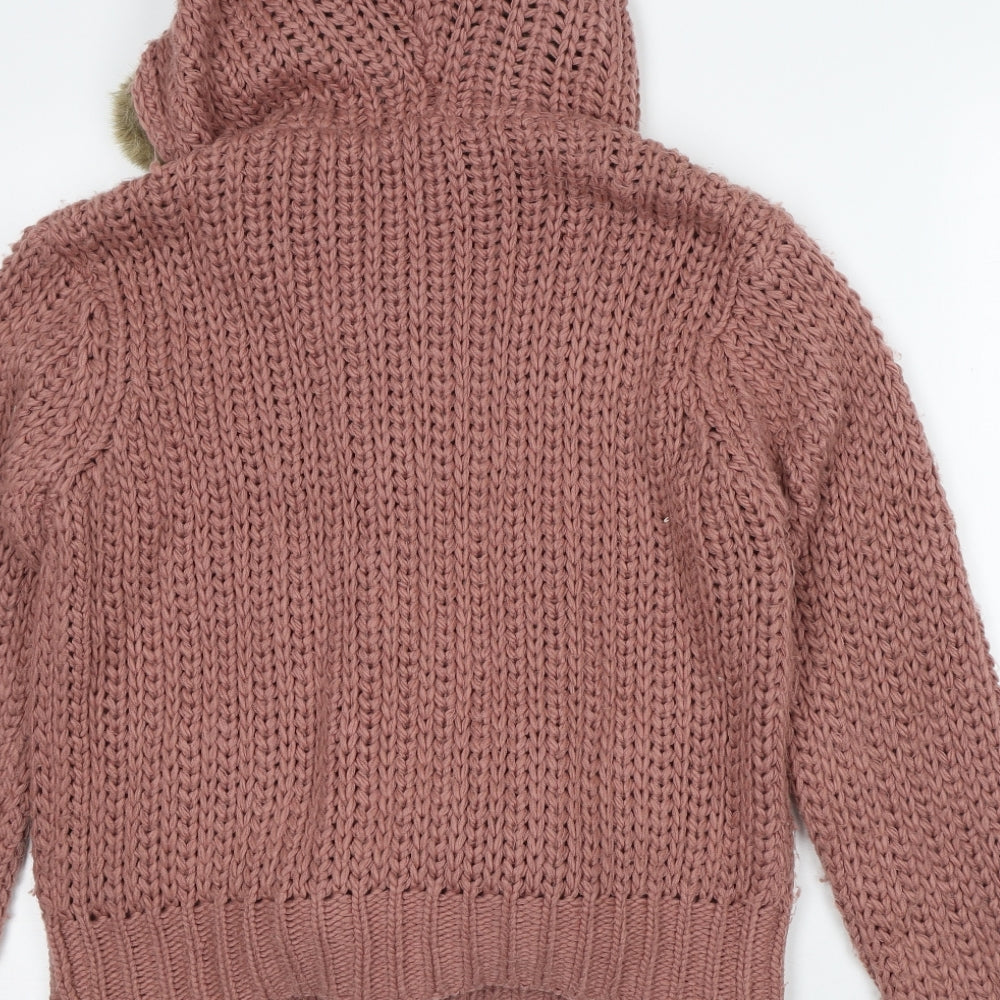 Atmosphere Womens Pink Crew Neck Polyester Cardigan Jumper Size 18