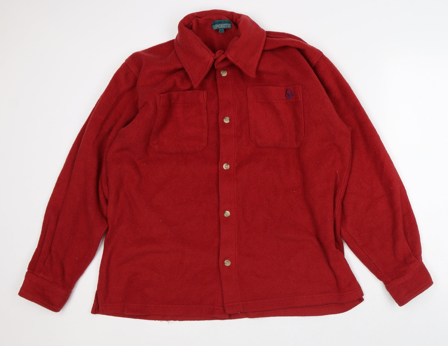Hawkshead Mens Red Polyester Cardigan Sweatshirt Size XL