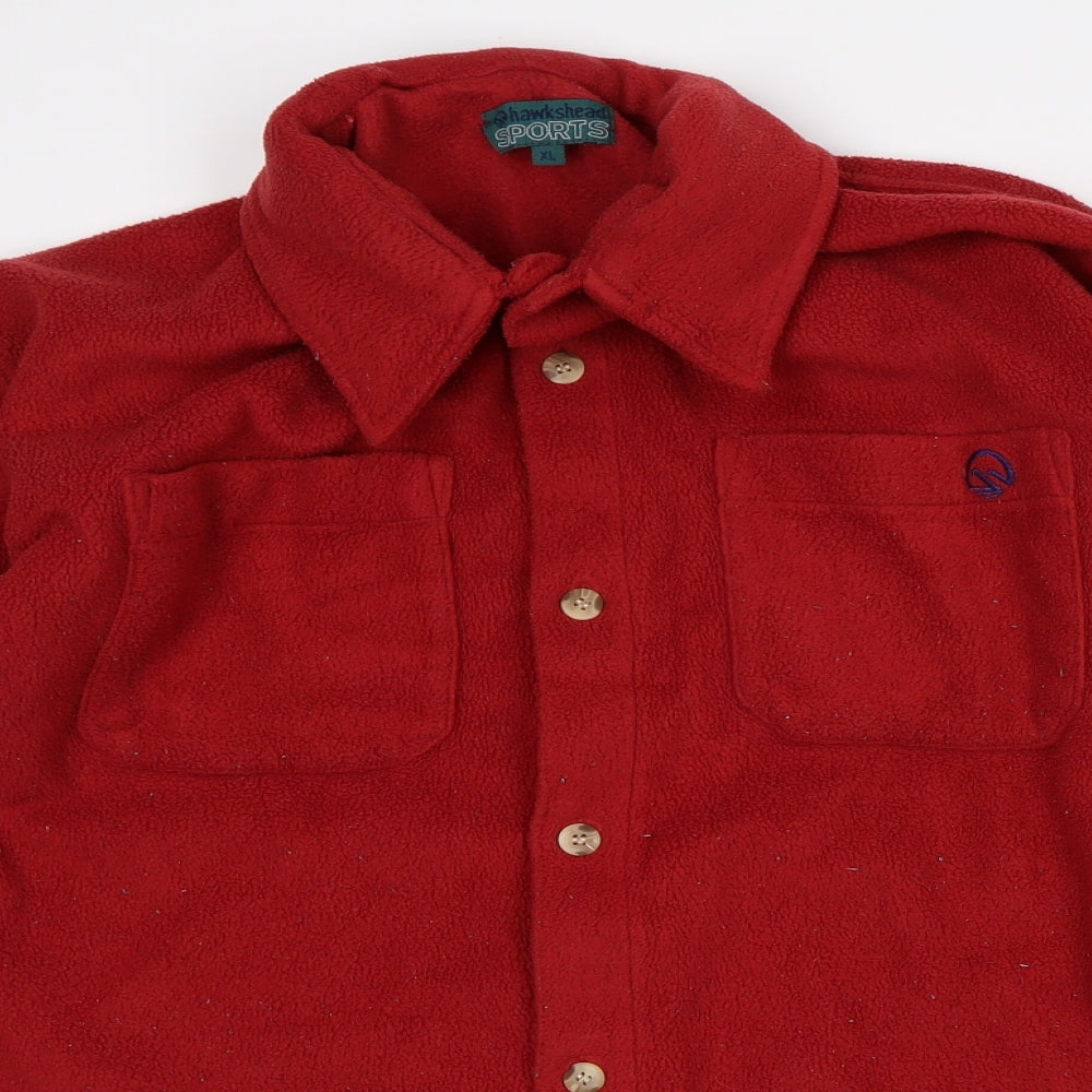 Hawkshead Mens Red Polyester Cardigan Sweatshirt Size XL