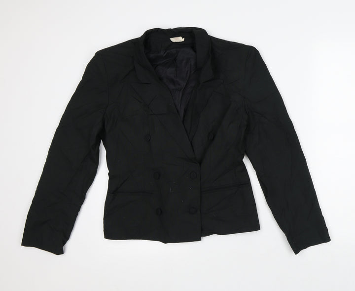 Clu Womens Black Jacket Blazer Size 12