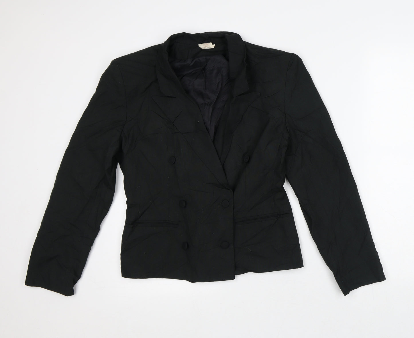 Clu Womens Black Jacket Blazer Size 12