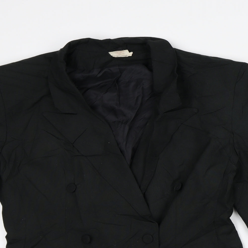 Clu Womens Black Jacket Blazer Size 12