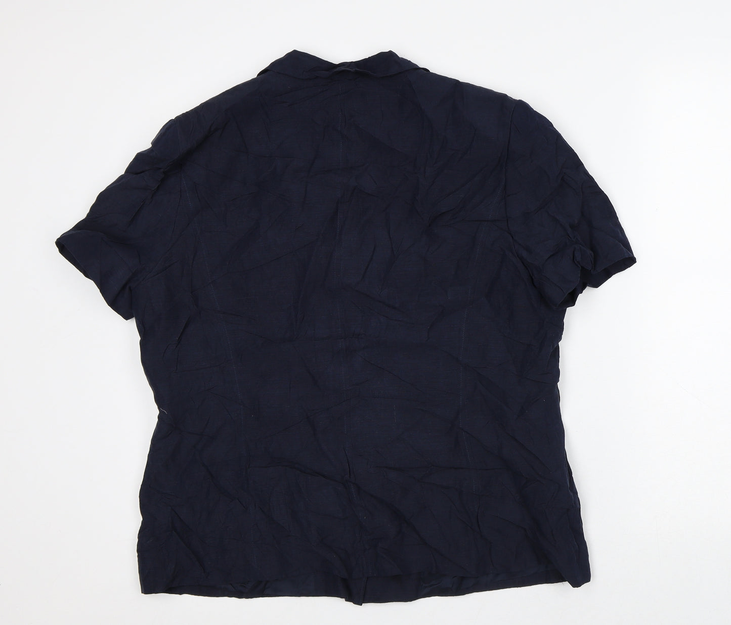 Platinum Womens Blue Jacket Blazer Size 16 - Short Sleeve