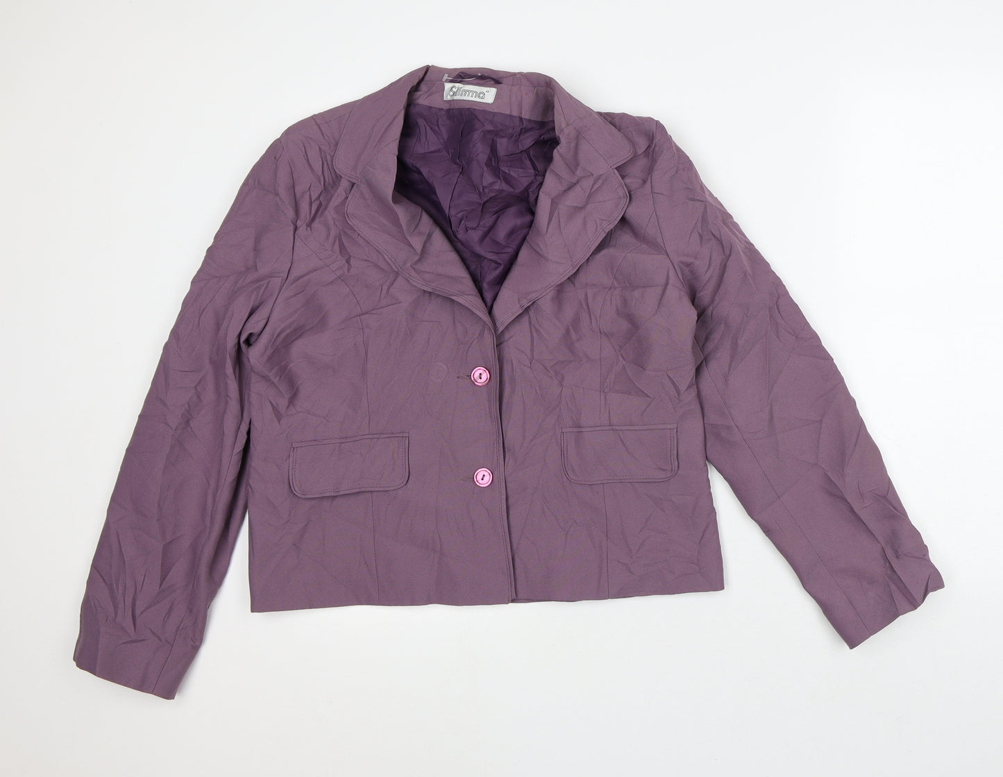 Slimma Womens Purple Jacket Blazer Size 16