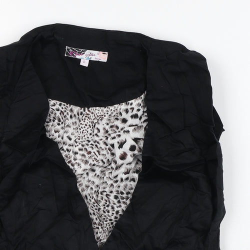 Miss You Womens Black Jacket Waistcoat Size L
