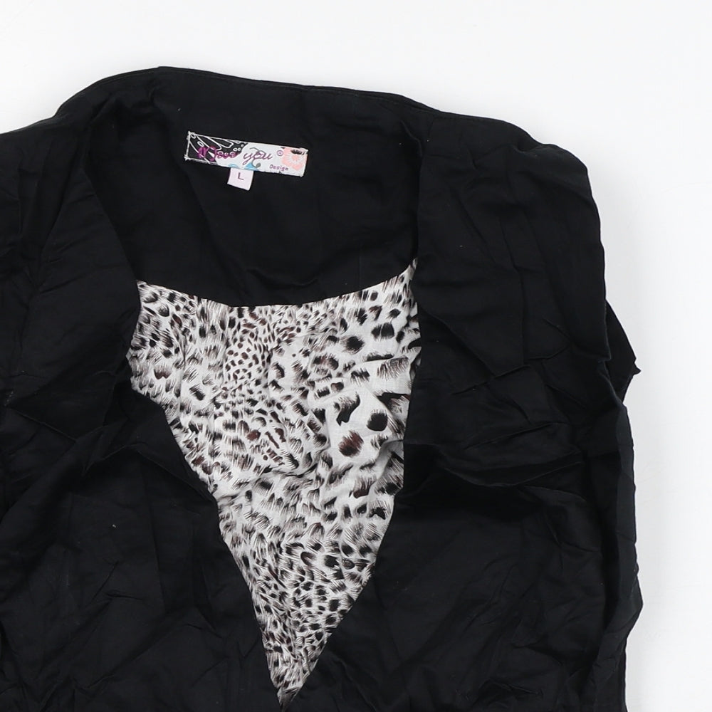 Miss You Womens Black Jacket Waistcoat Size L