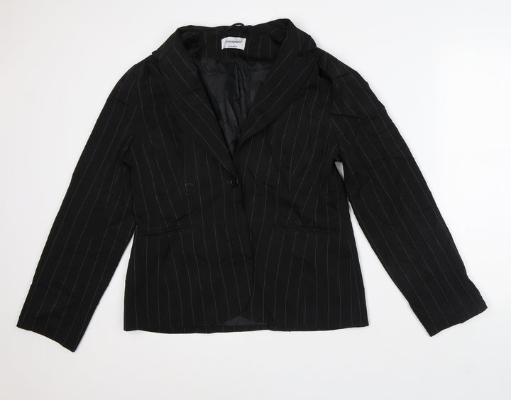 Atmosphere Womens Black Striped Jacket Blazer Size 16