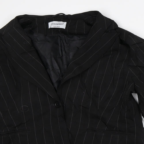 Atmosphere Womens Black Striped Jacket Blazer Size 16