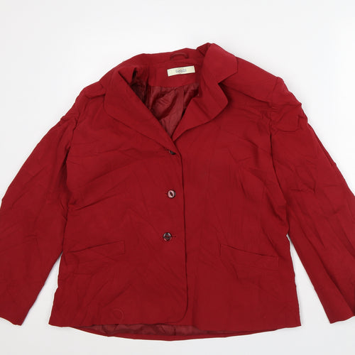 Classics Womens Red Jacket Blazer Size 16