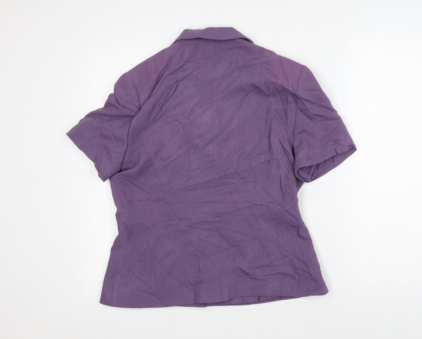 Richards Womens Purple Jacket Blazer Size 12 - Short Sleeves
