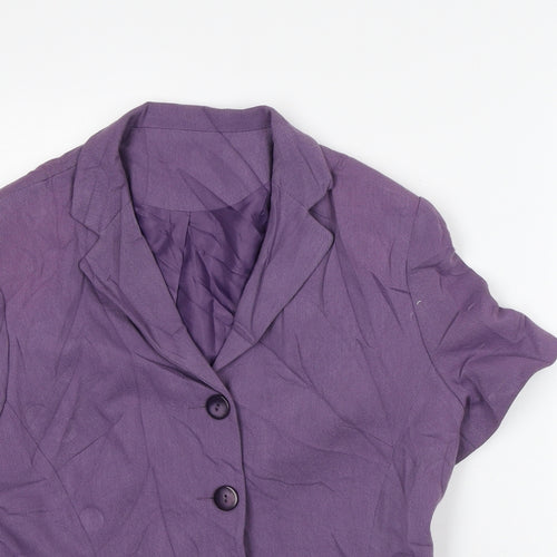 Richards Womens Purple Jacket Blazer Size 12 - Short Sleeves