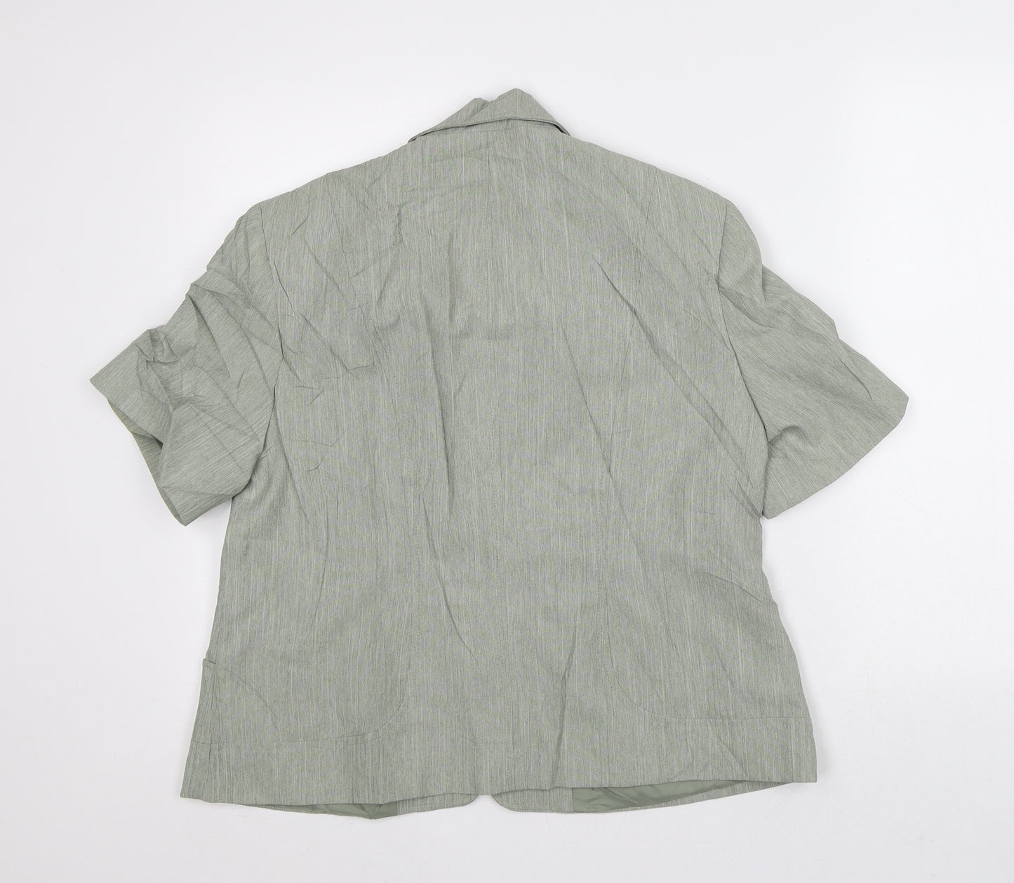 Autonomy Womens Green Geometric Jacket Blazer Size 16 - Short Sleeves