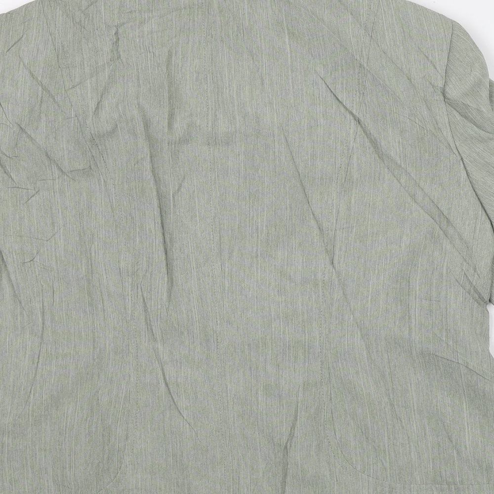 Autonomy Womens Green Geometric Jacket Blazer Size 16 - Short Sleeves