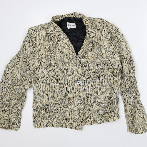 Bettis Barclay Womens Orange Animal Print Jacket Blazer Size M