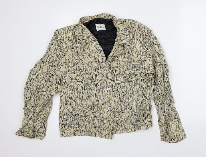 Bettis Barclay Womens Orange Animal Print Jacket Blazer Size M