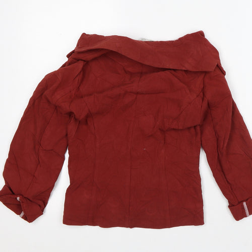 New Look Womens Brown Striped Jacket Blazer Size 8