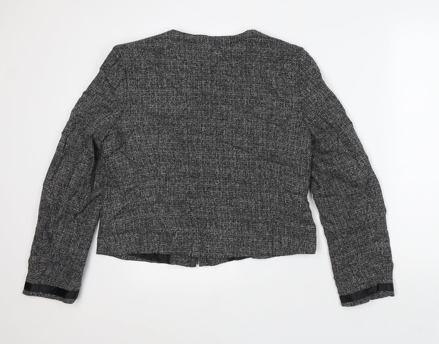 Peacocks Womens Grey Geometric Jacket Size 16 Zip