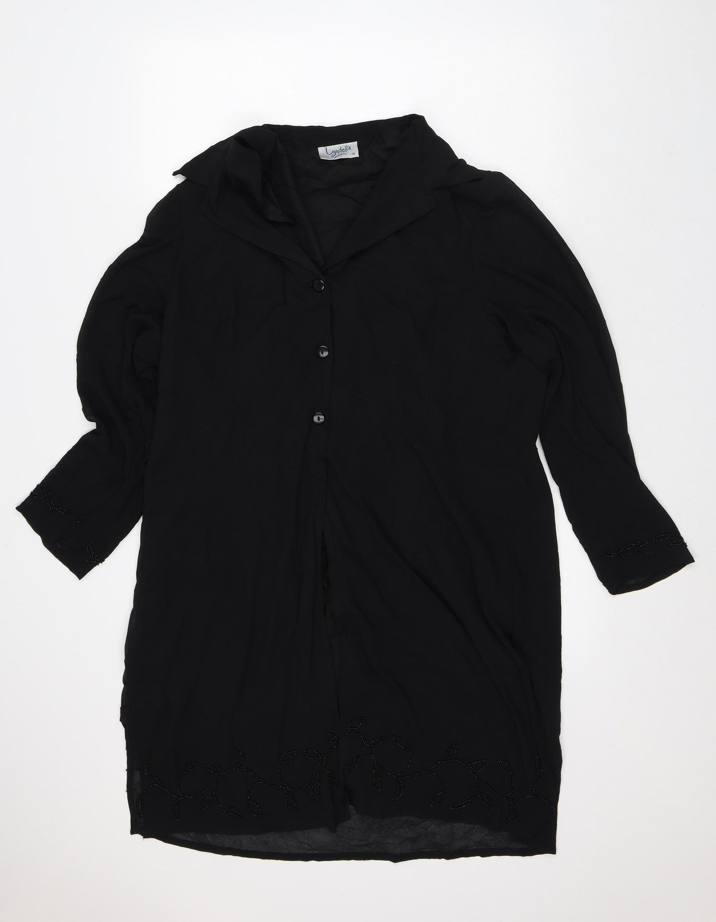 Lyndella Womens Black Polyester Jacket Dress Size 18 Collared