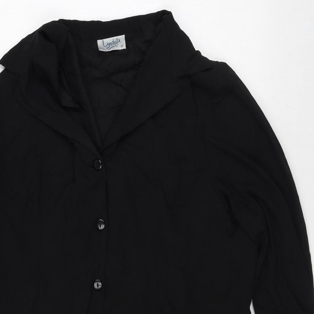 Lyndella Womens Black Polyester Jacket Dress Size 18 Collared