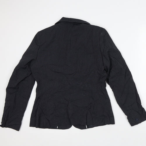 F&F Womens Black Striped Jacket Blazer Size 14