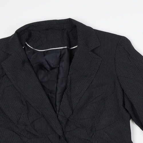 F&F Womens Black Striped Jacket Blazer Size 14