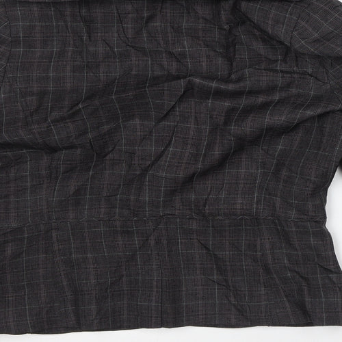 Evie Collection Womens Brown Plaid Jacket Blazer Size 12