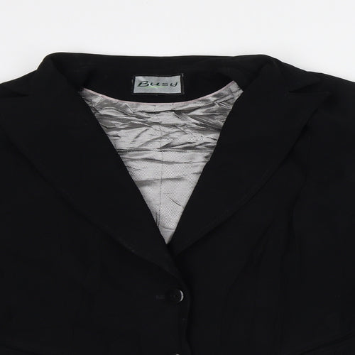 Busy Womens Black Jacket Blazer Size L