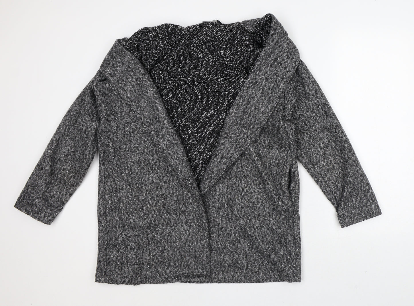 F&F Womens Grey Geometric Overcoat Jacket Size 16