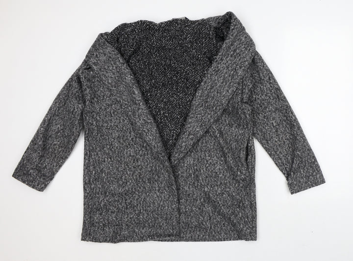 F&F Womens Grey Geometric Overcoat Jacket Size 16
