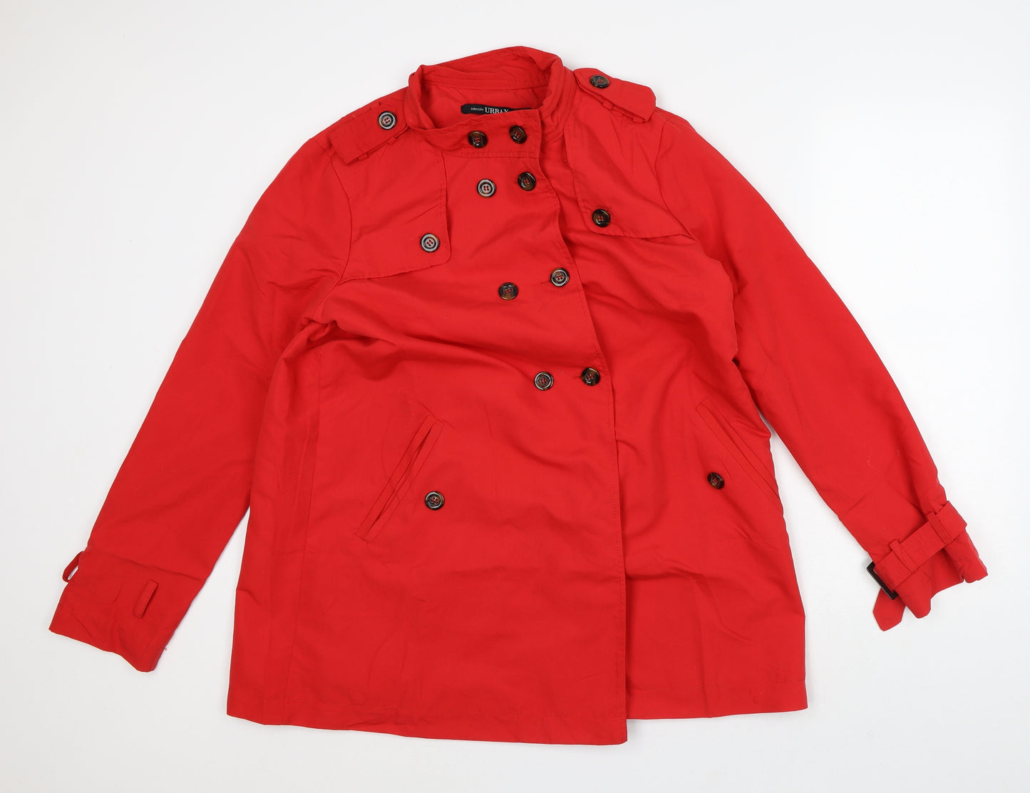 Urban Womens Red Overcoat Coat Size L