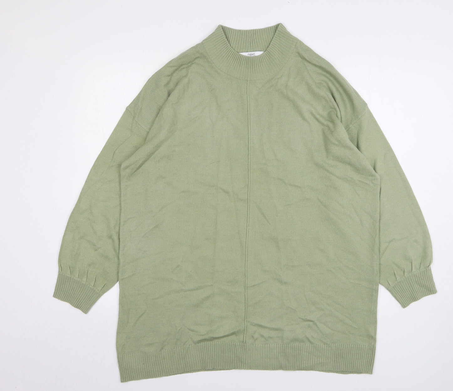 NEXT Womens Green Round Neck Polyester Pullover Jumper Size L