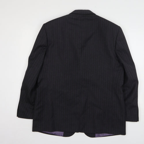 Greenwoods Mens Grey Striped Wool Jacket Suit Jacket Size 42
