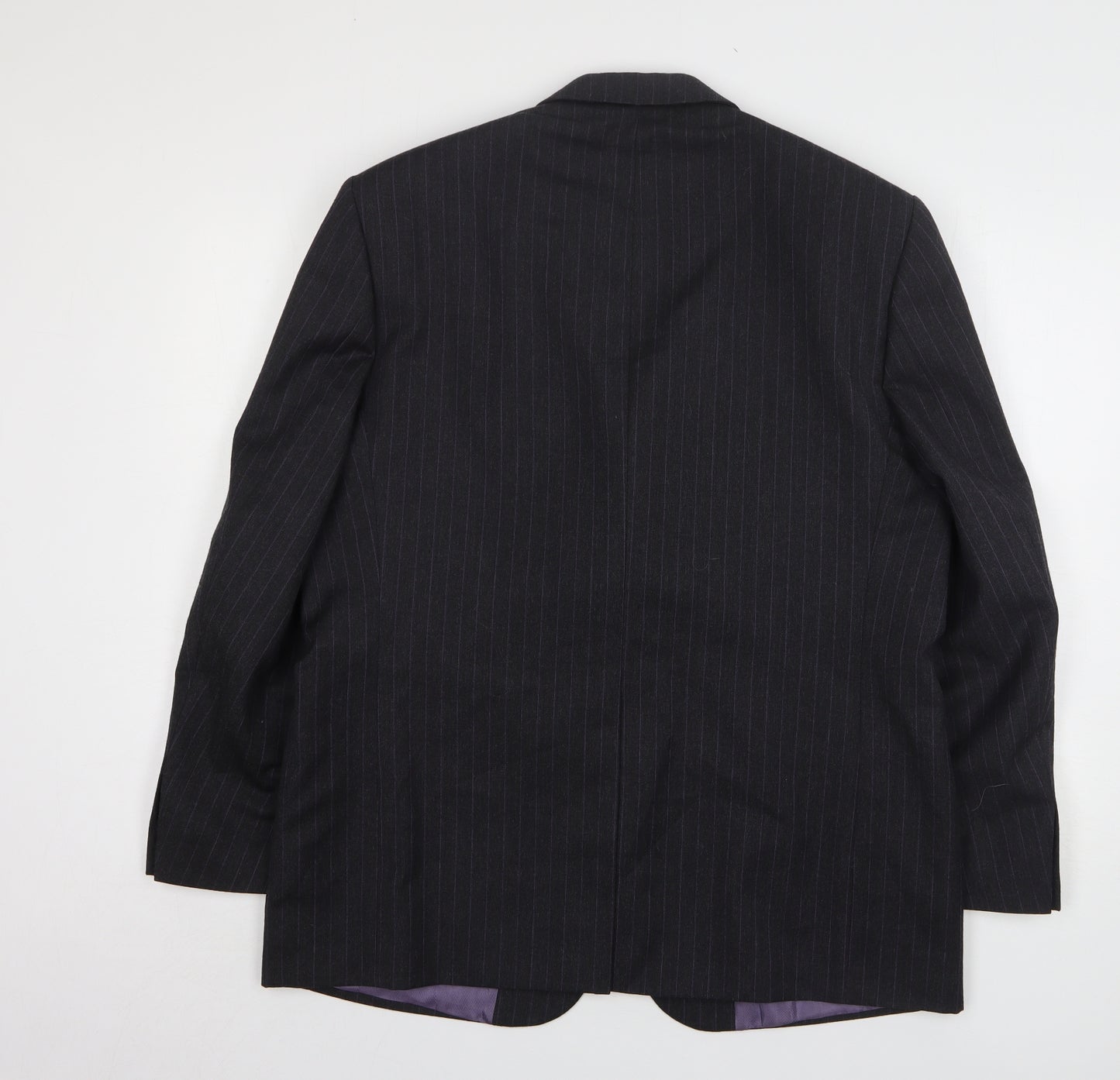 Greenwoods Mens Grey Striped Wool Jacket Suit Jacket Size 42