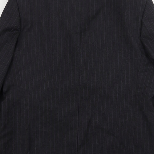 Greenwoods Mens Grey Striped Wool Jacket Suit Jacket Size 42