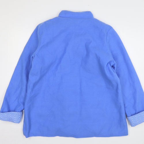 Anne De Lancay Womens Blue Overcoat Coat Size M