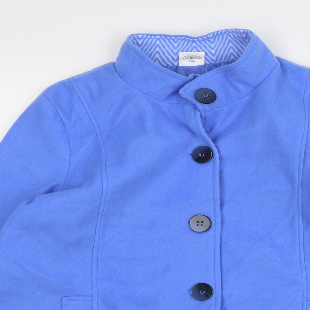 Anne De Lancay Womens Blue Overcoat Coat Size M