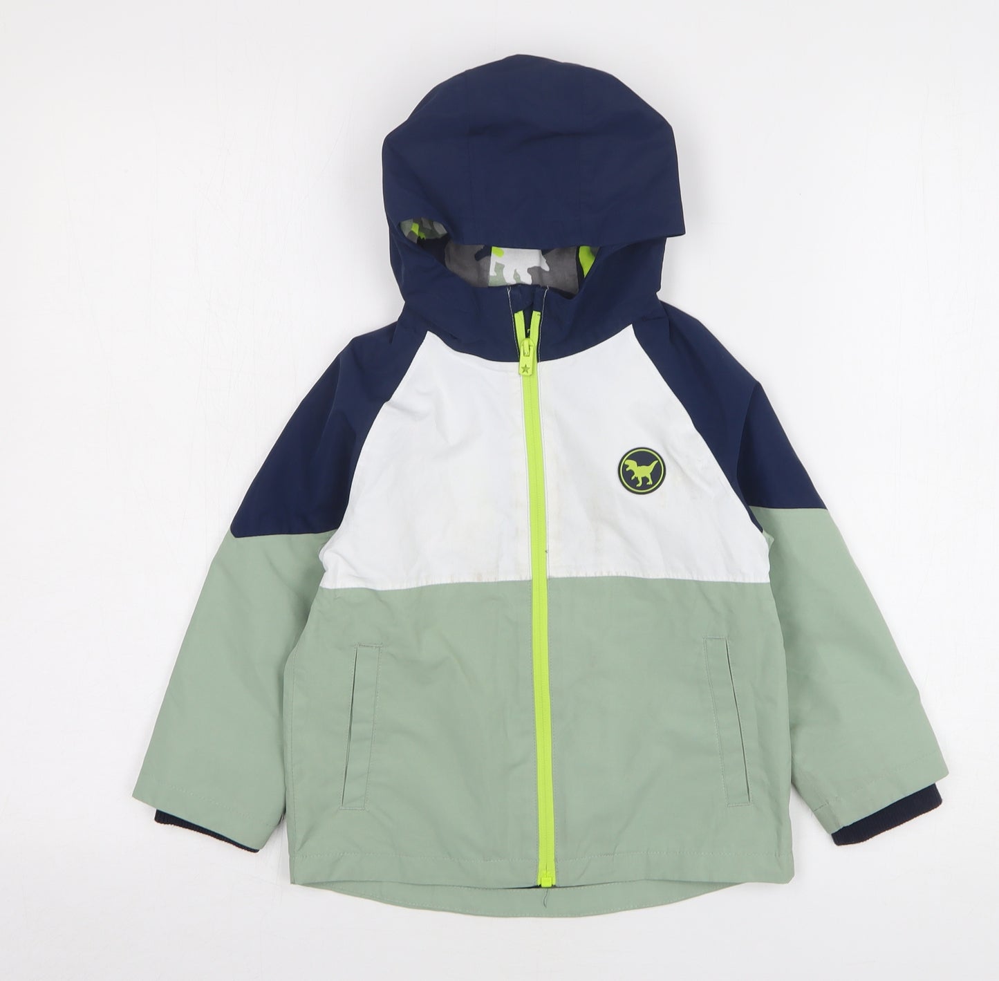 NEXT Boys Multicoloured Colourblock Rain Coat Coat Size 3-4 Years