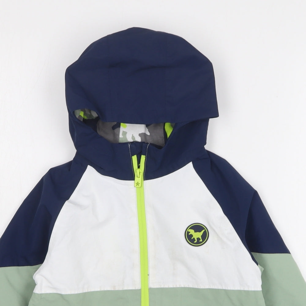 NEXT Boys Multicoloured Colourblock Rain Coat Coat Size 3-4 Years