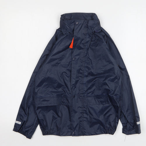 Result Boys Black Rain Coat Coat Size 5-6 Years