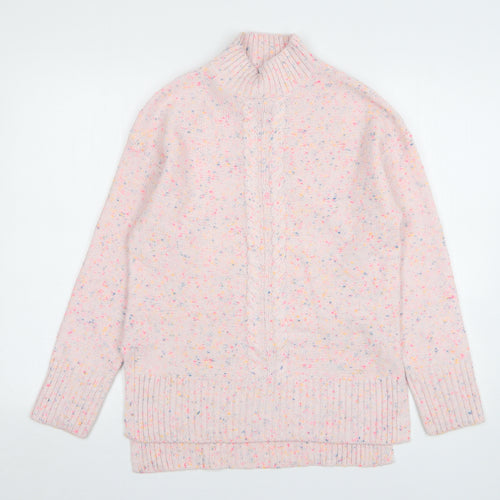 Khost Womens Pink High Neck Acrylic Pullover Jumper Size 8